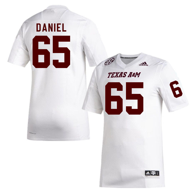Men #65 Rashad Daniel Texas A&M Aggies College Football Jerseys Stitched Sale-White